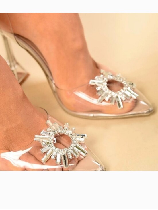 Lulus Shoes - LuLus Pointy Toe With Rhinestone Embellished Heels